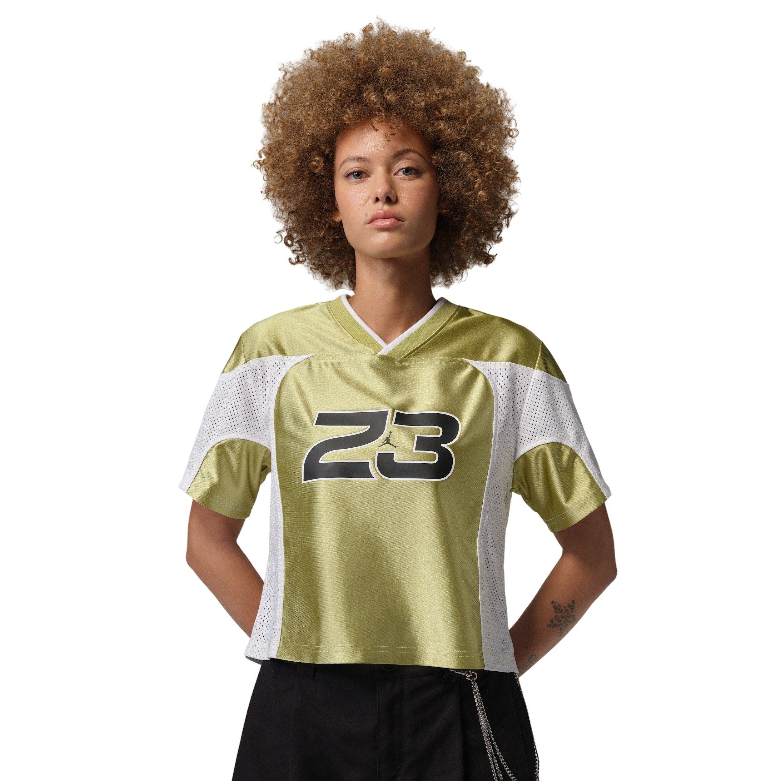 Jordan Women's Flight Jersey Top - GOLD/WHITE